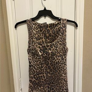 Zara Brown and Black Leopard Tank Top